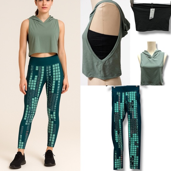 Under Armour Other - 3-Piece Activewear Set |H&M Tube Top DIRASS Hoodie Tank +Underamour Leggings (S)